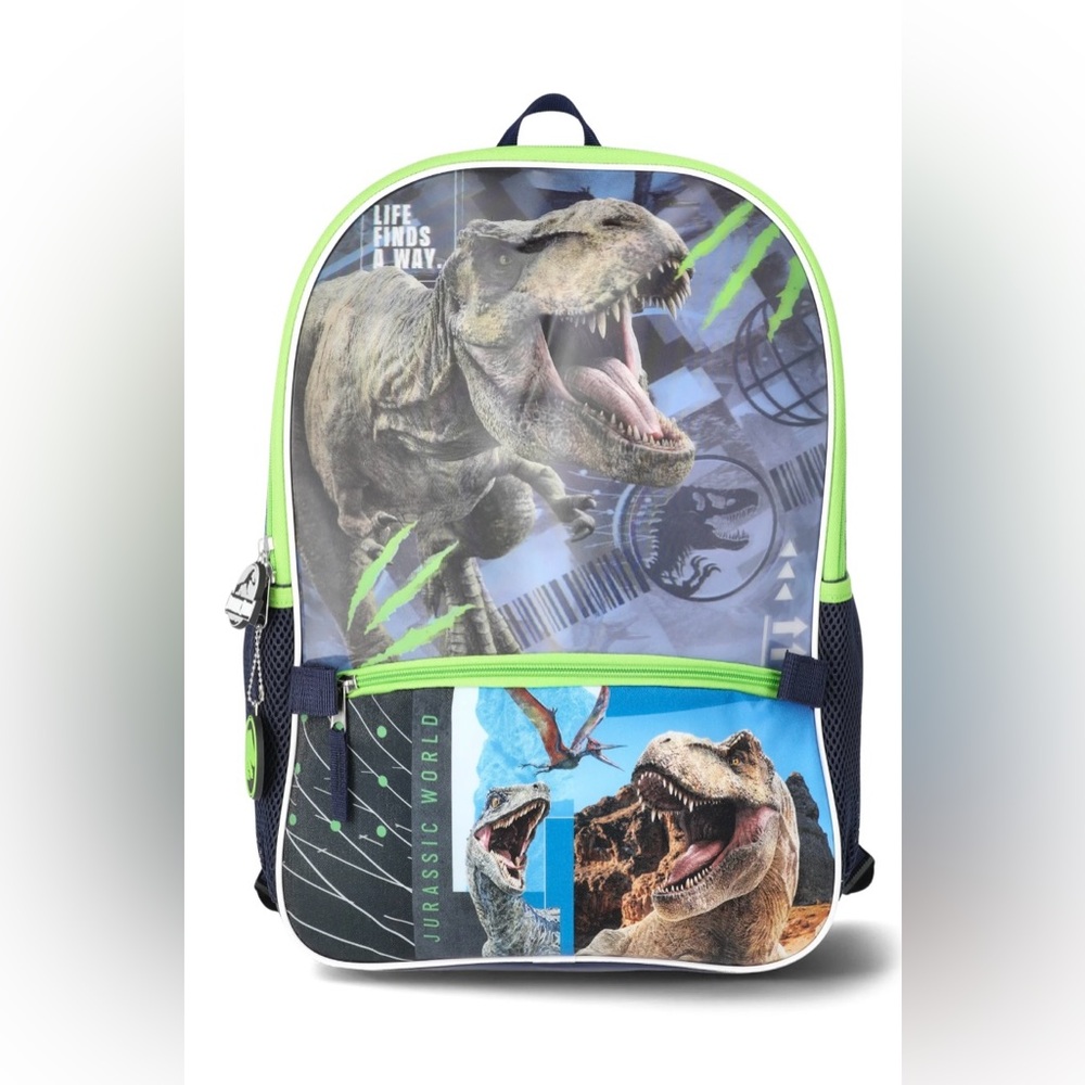 Universal Studio Jurassic Boy's 17" Backpack with Lunch Box, 2-Piece Set, Green